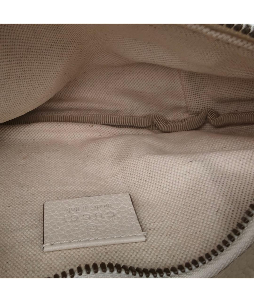 GUCCI Белая кожаная поясная сумка, фото 8