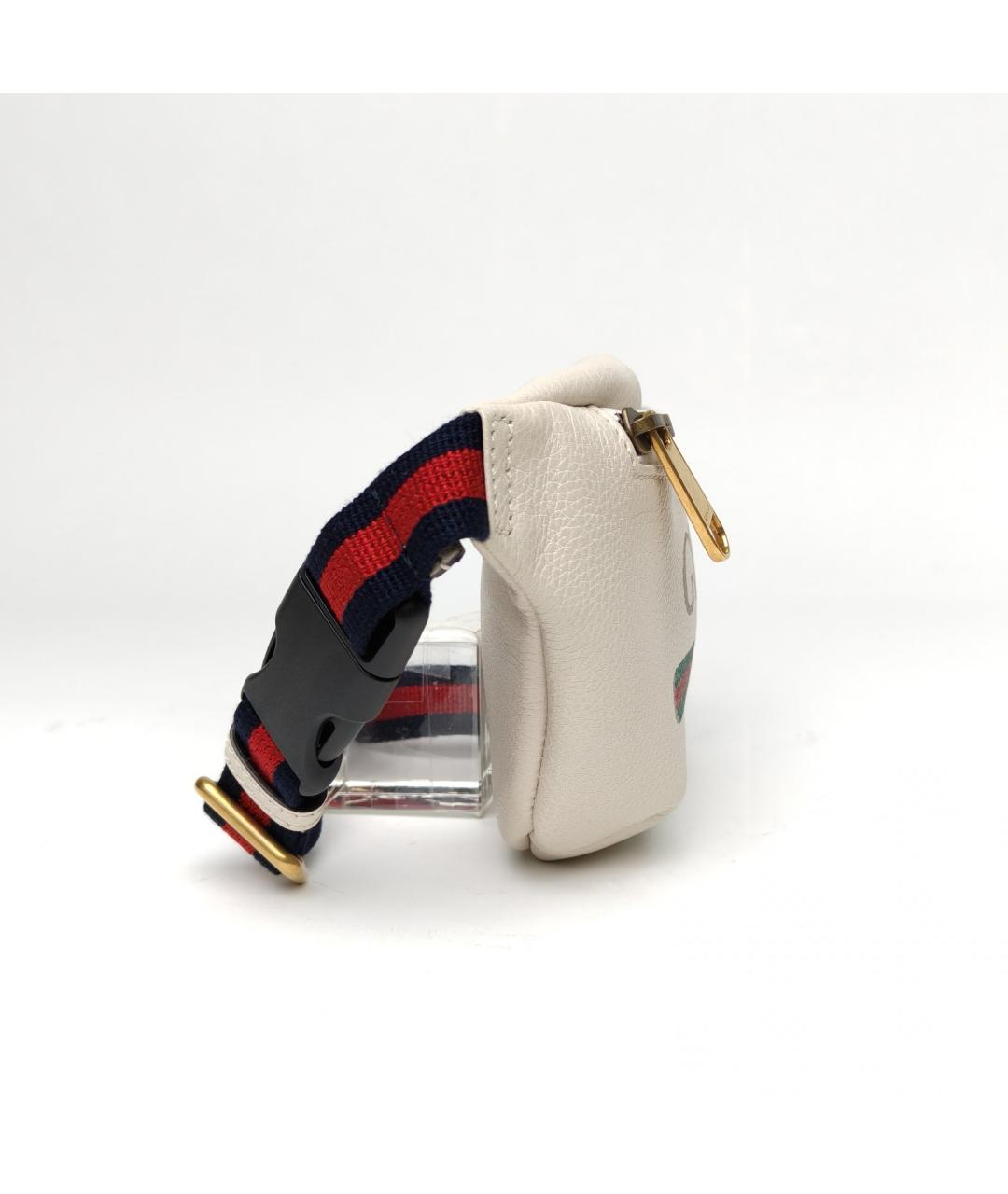 GUCCI Белая кожаная поясная сумка, фото 3