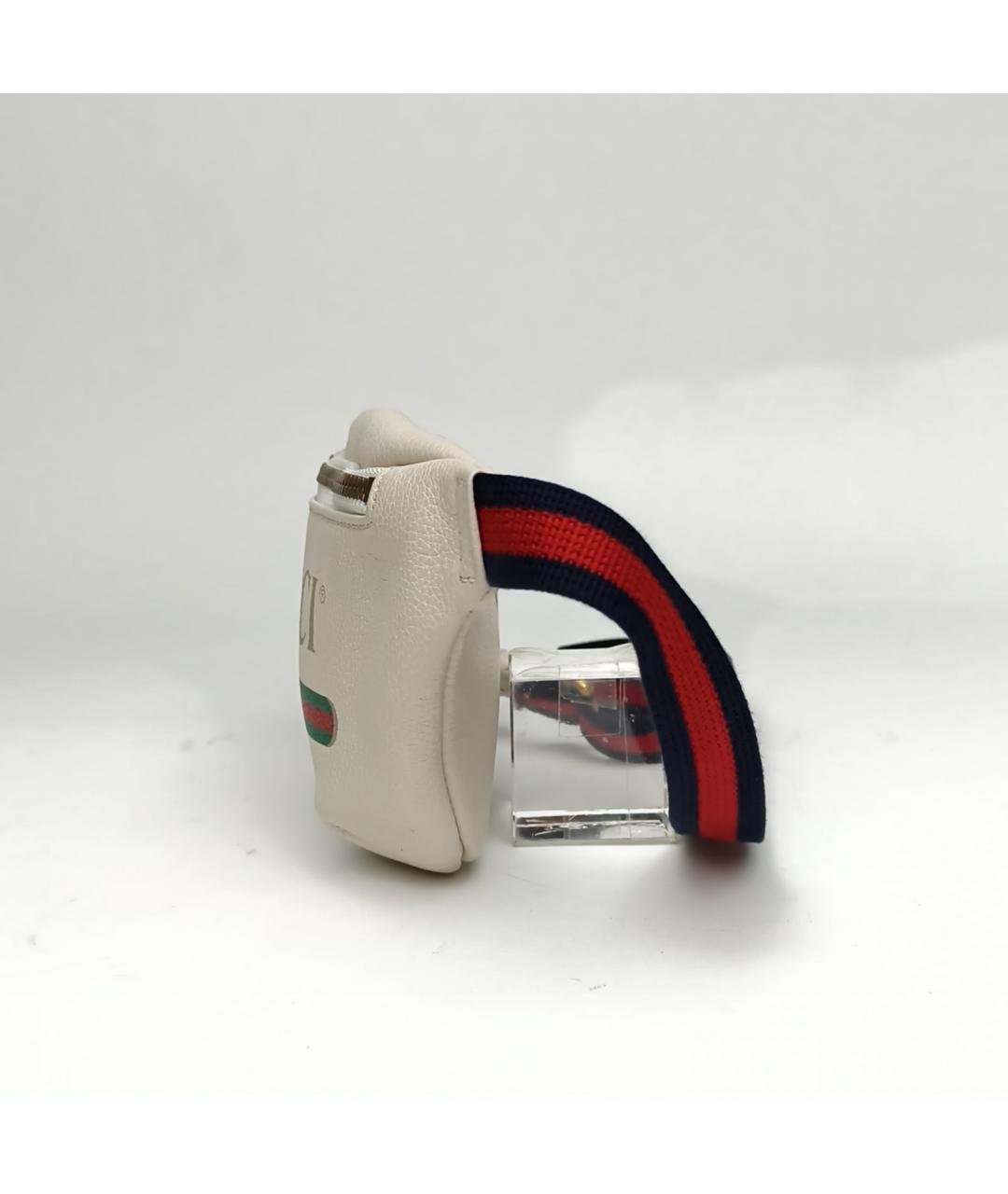 GUCCI Белая кожаная поясная сумка, фото 5