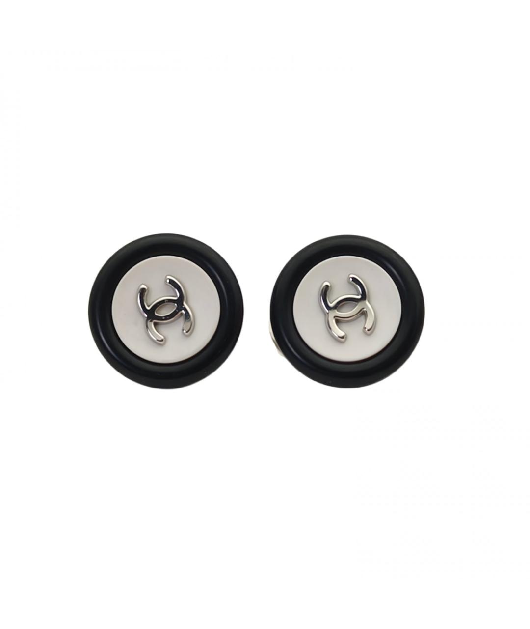 CHANEL Белые металлические клипсы, фото 2