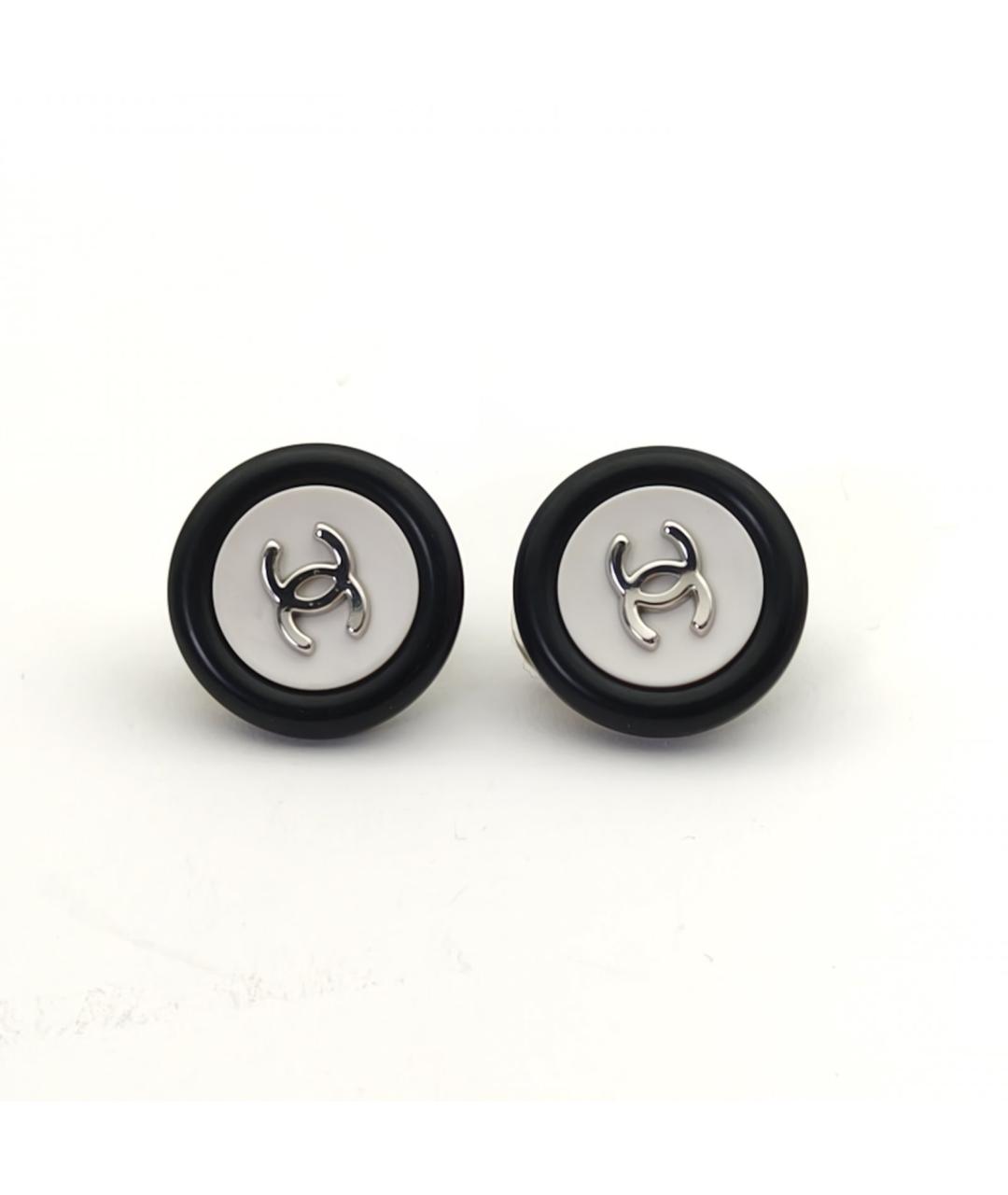 CHANEL Белые металлические клипсы, фото 3