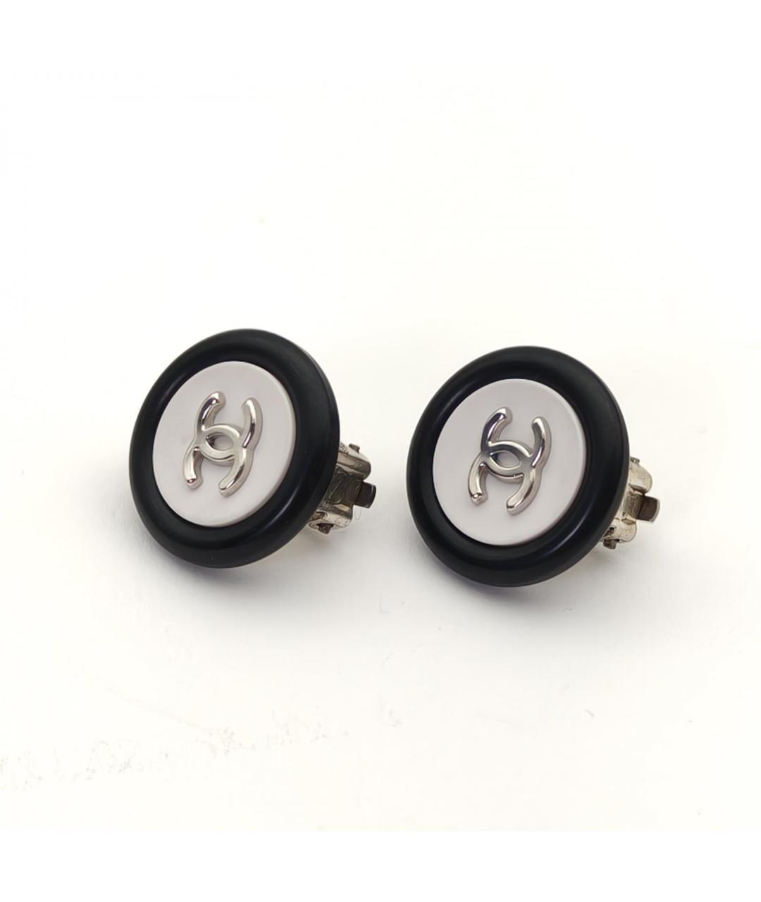 CHANEL Белые металлические клипсы, фото 4