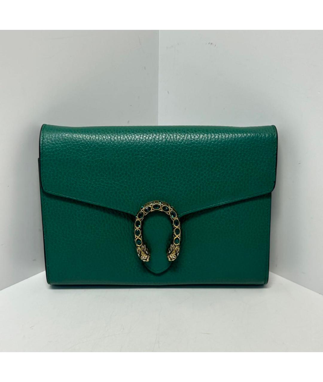 GUCCI Зеленая кожаная сумка через плечо, фото 9