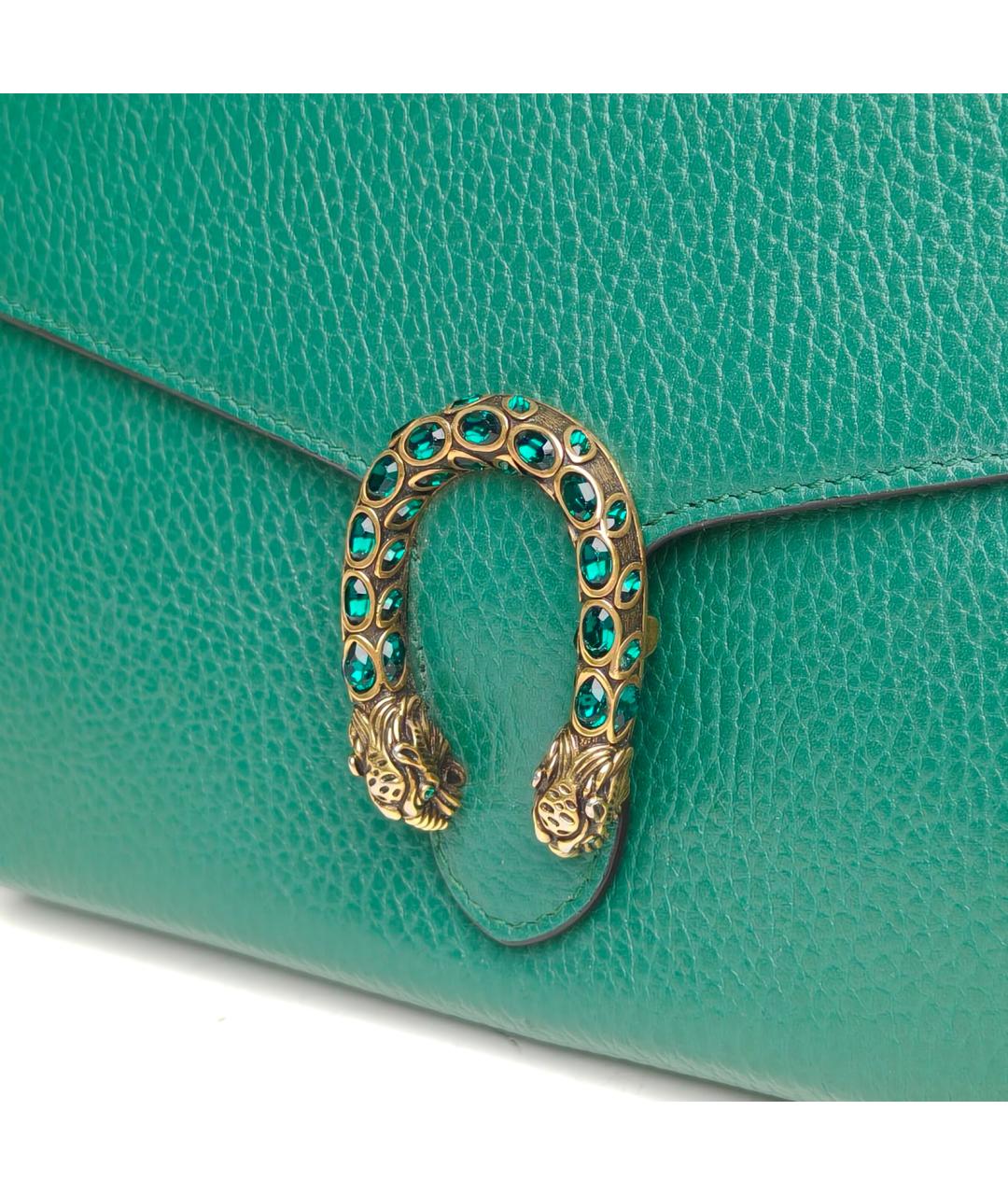 GUCCI Зеленая кожаная сумка через плечо, фото 6