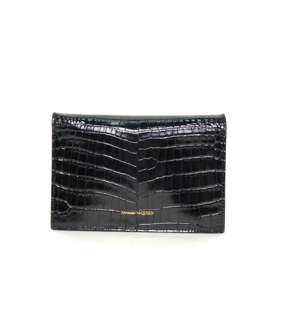 ALEXANDER MCQUEEN Черная кожаная сумка через плечо, фото 4