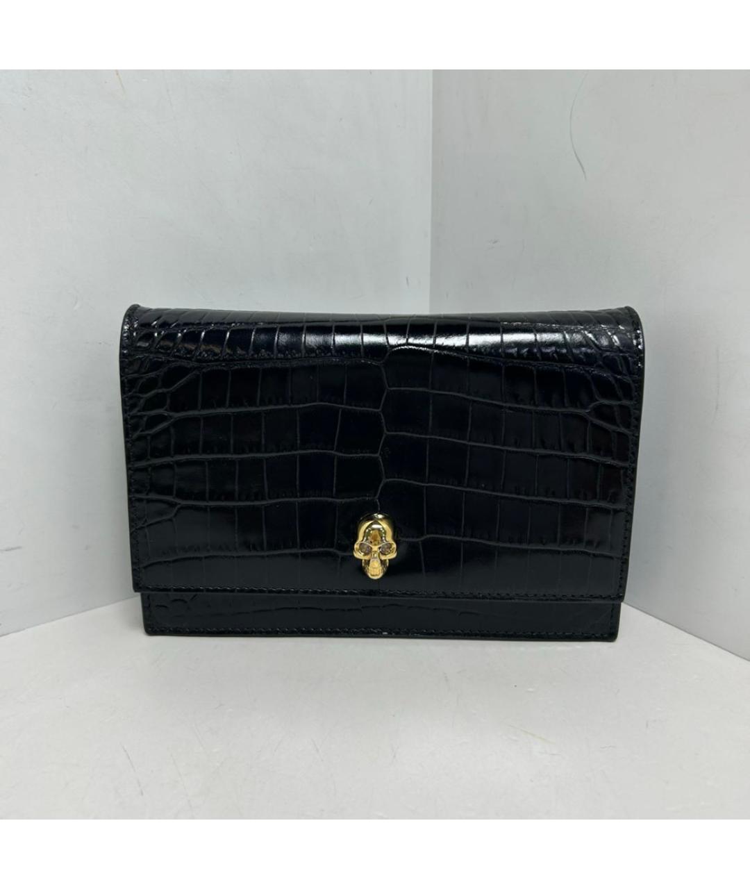 ALEXANDER MCQUEEN Черная кожаная сумка через плечо, фото 9