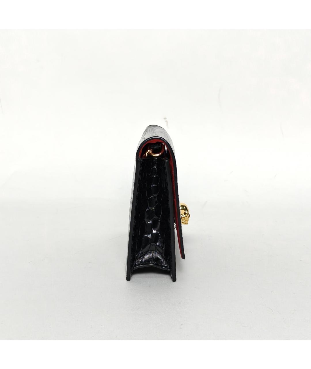 ALEXANDER MCQUEEN Черная кожаная сумка через плечо, фото 5