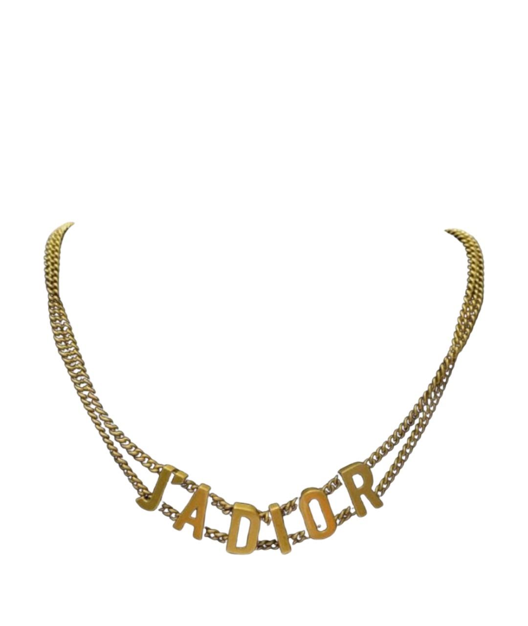 CHRISTIAN DIOR Золотое металлическое колье, фото 1