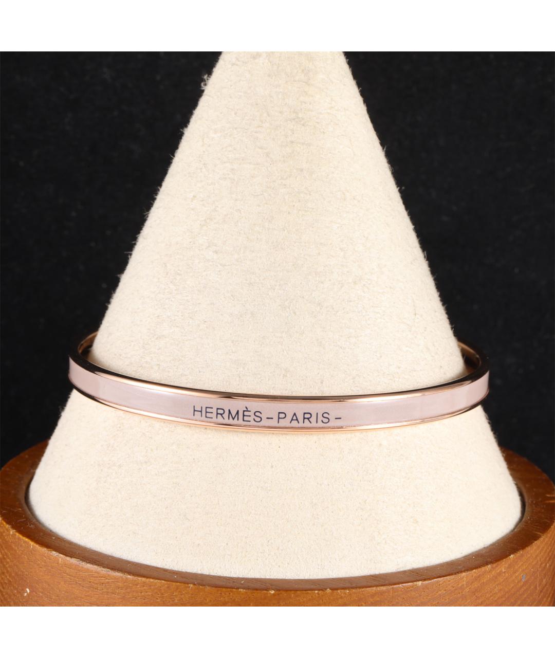 HERMES Бежевый металлический браслет, фото 5