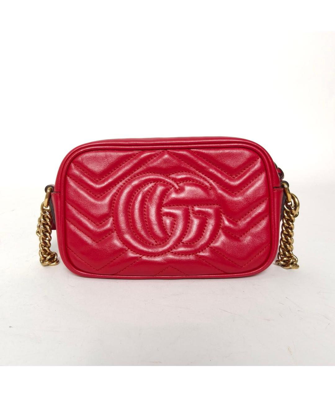 GUCCI Красная кожаная сумка через плечо, фото 4