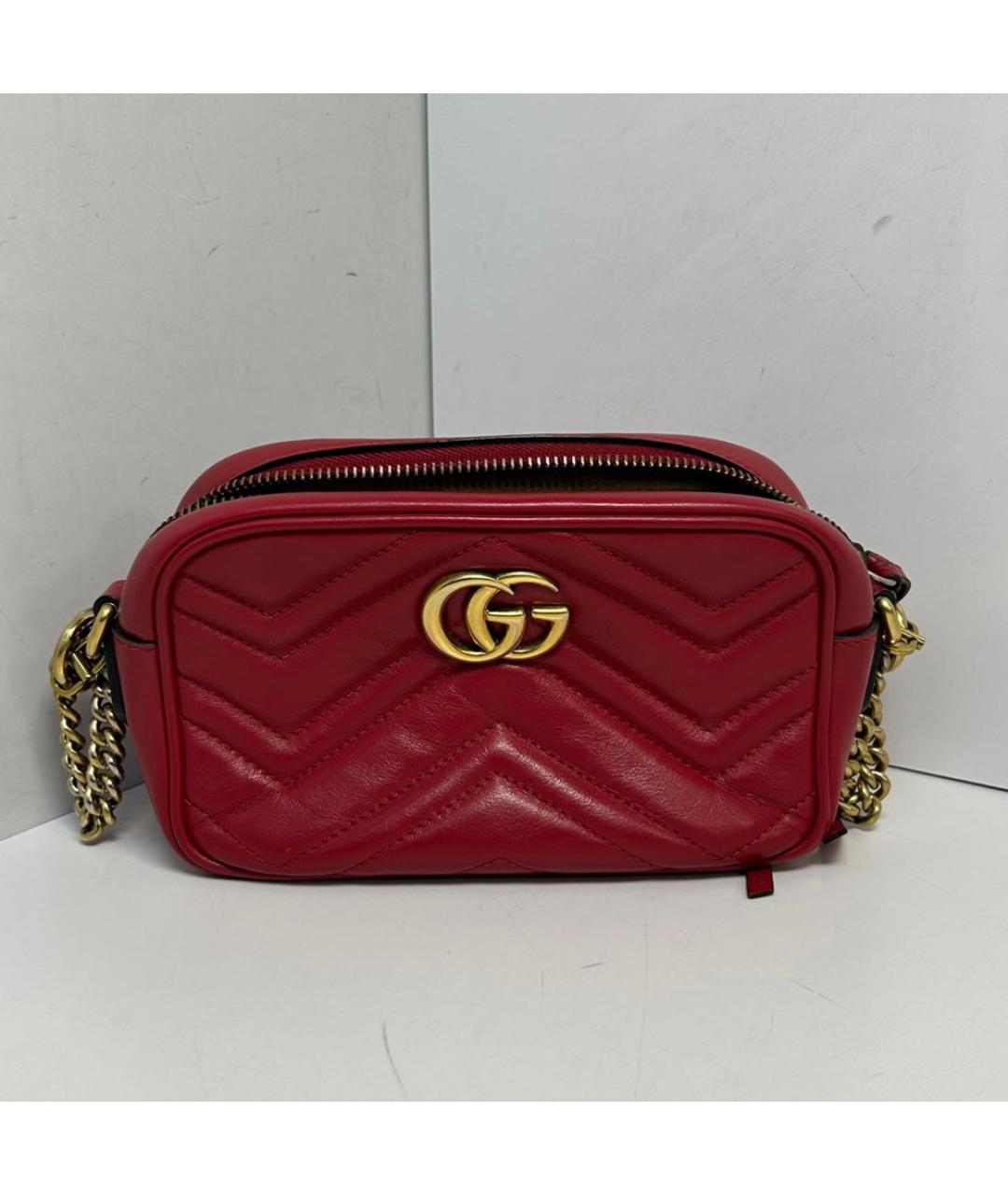 GUCCI Красная кожаная сумка через плечо, фото 9