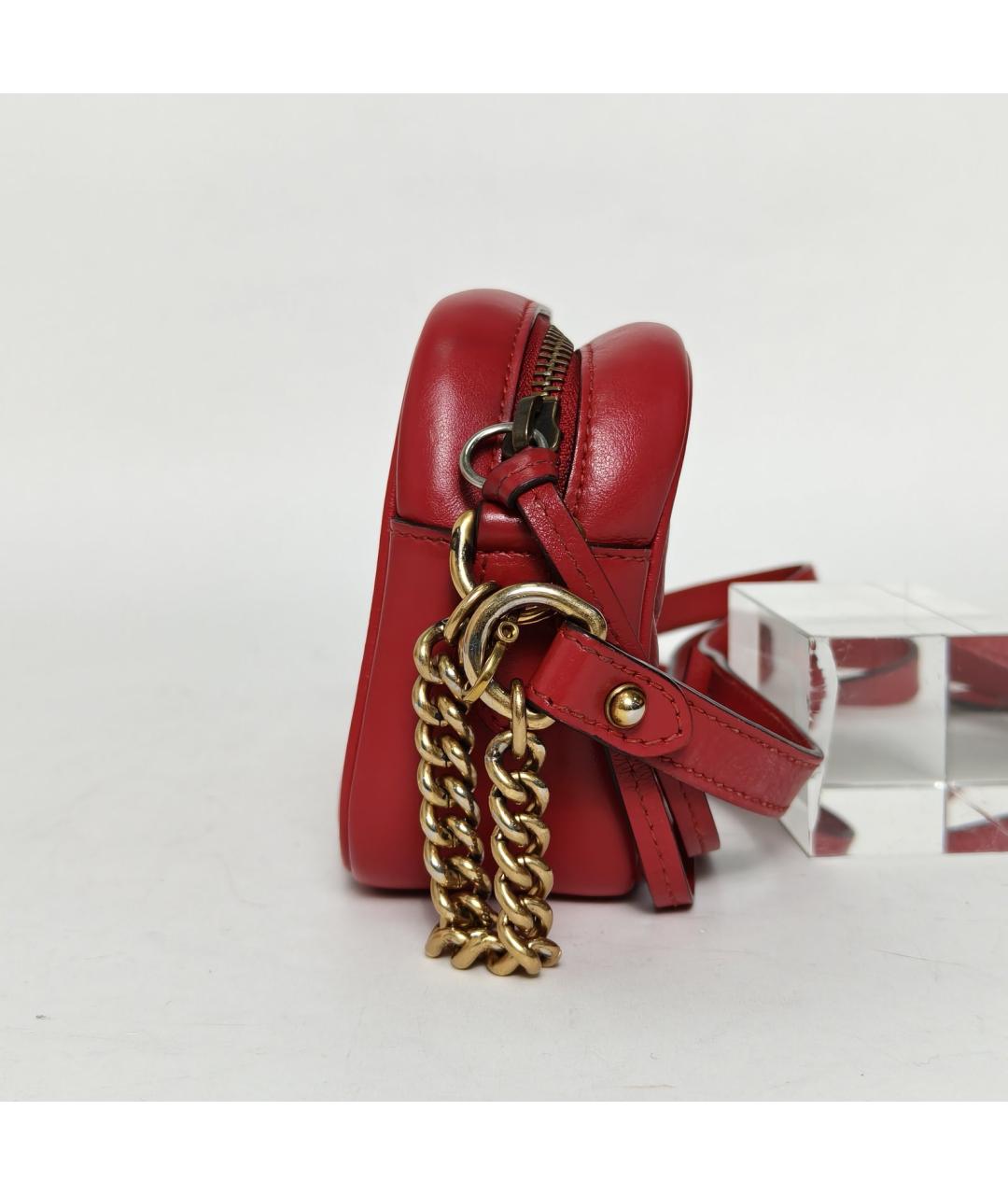 GUCCI Красная кожаная сумка через плечо, фото 3