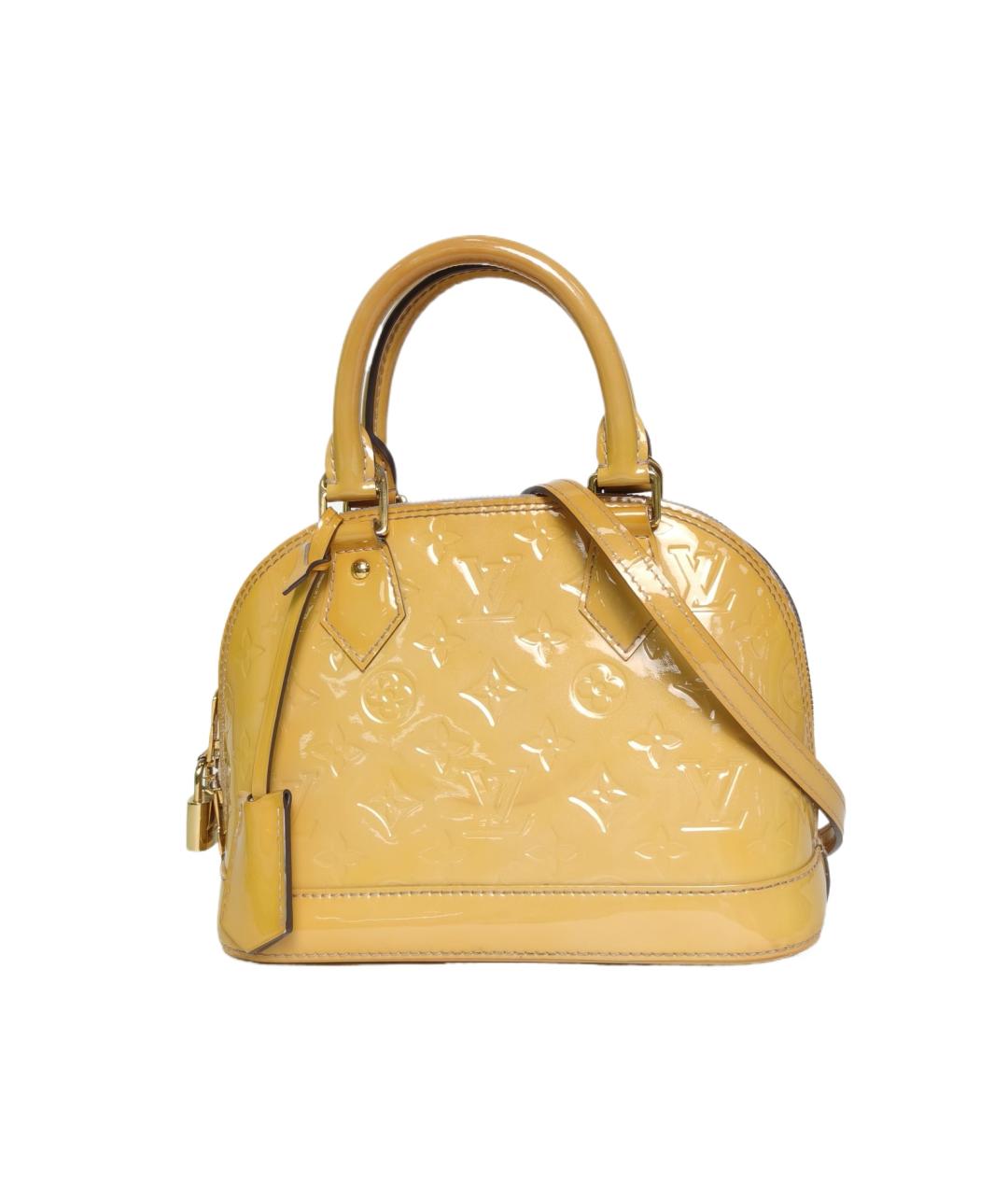 LOUIS VUITTON Желтая сумка с короткими ручками из лакированной кожи, фото 10