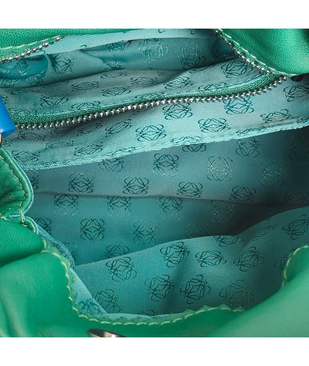 LOEWE Зеленая кожаная сумка через плечо, фото 7