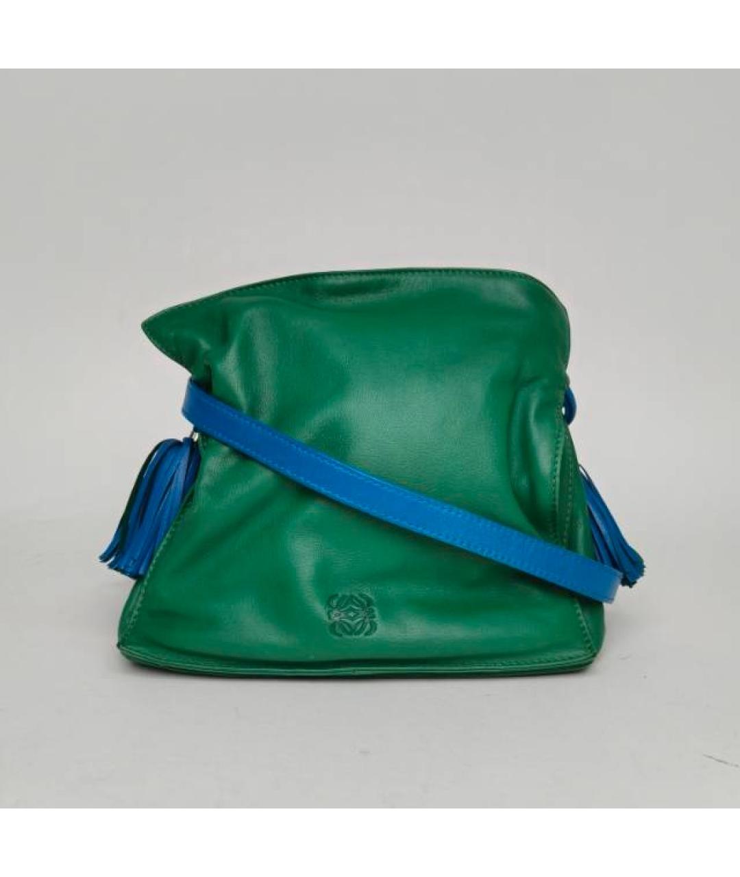 LOEWE Зеленая кожаная сумка через плечо, фото 8