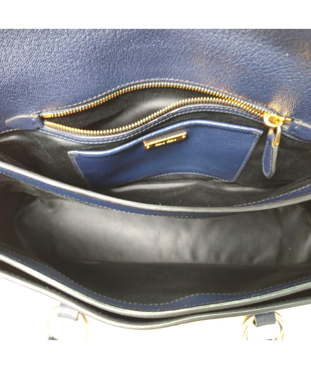 MIU MIU Темно-синяя кожаная сумка через плечо, фото 8