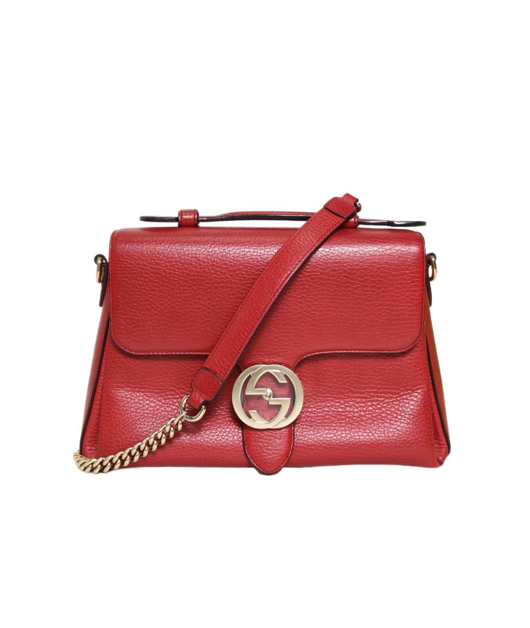 GUCCI Красная кожаная сумка через плечо, фото 1
