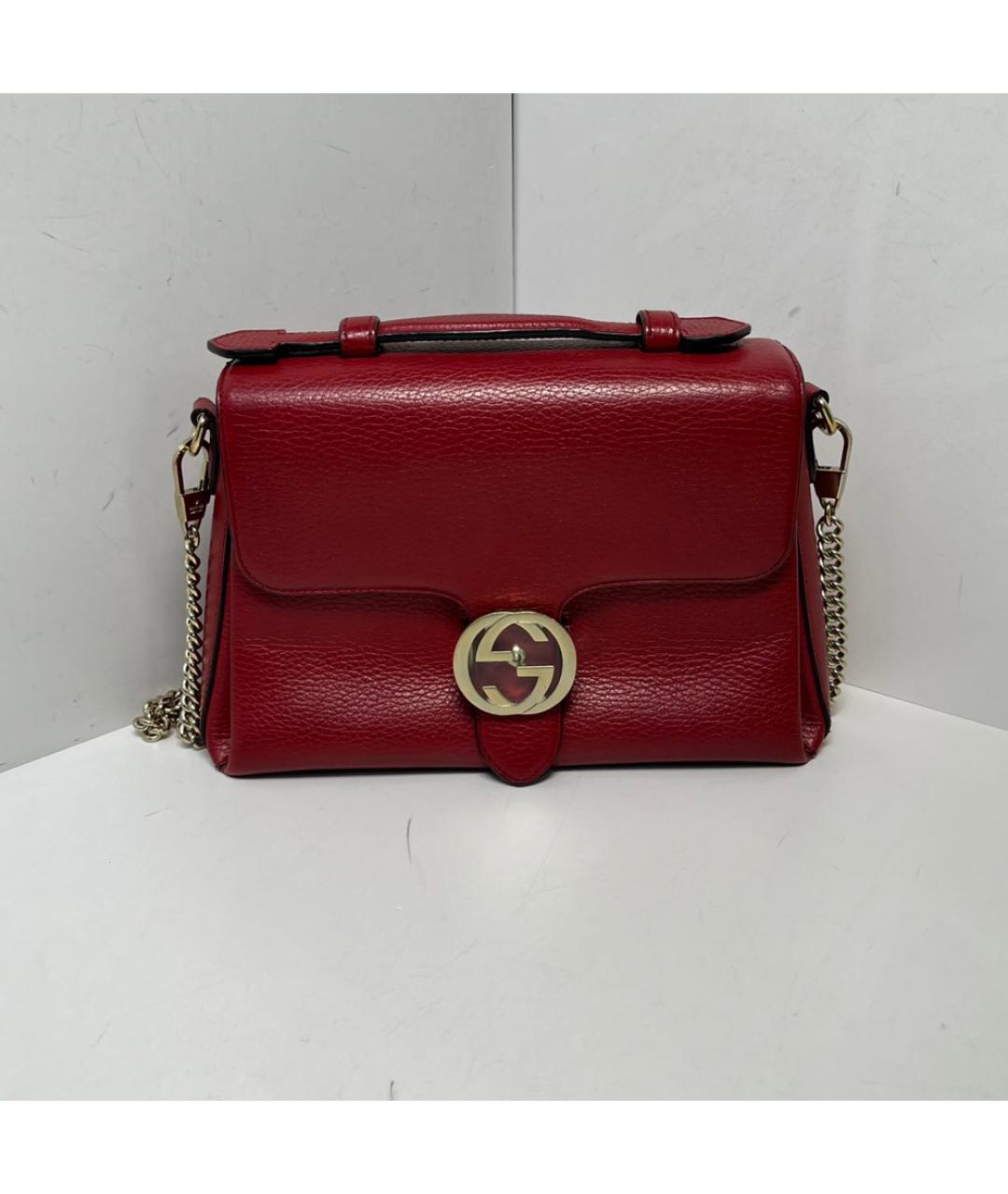 GUCCI Красная кожаная сумка через плечо, фото 9