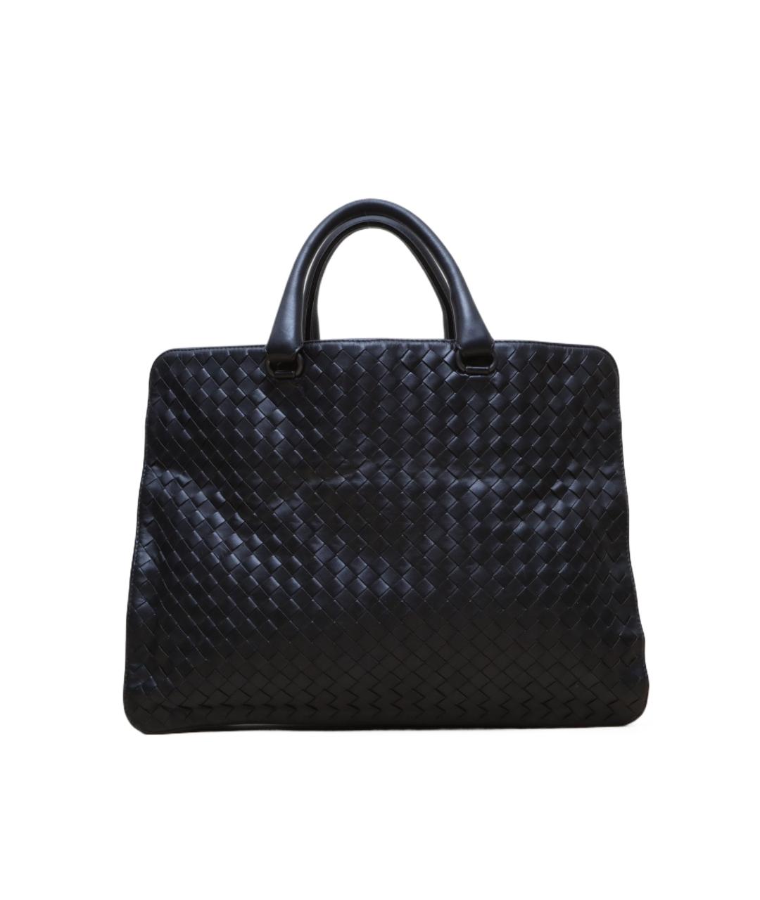 BOTTEGA VENETA Черная кожаная сумка через плечо, фото 1