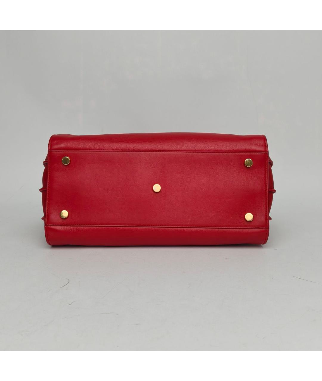 SAINT LAURENT Красная кожаная сумка через плечо, фото 6