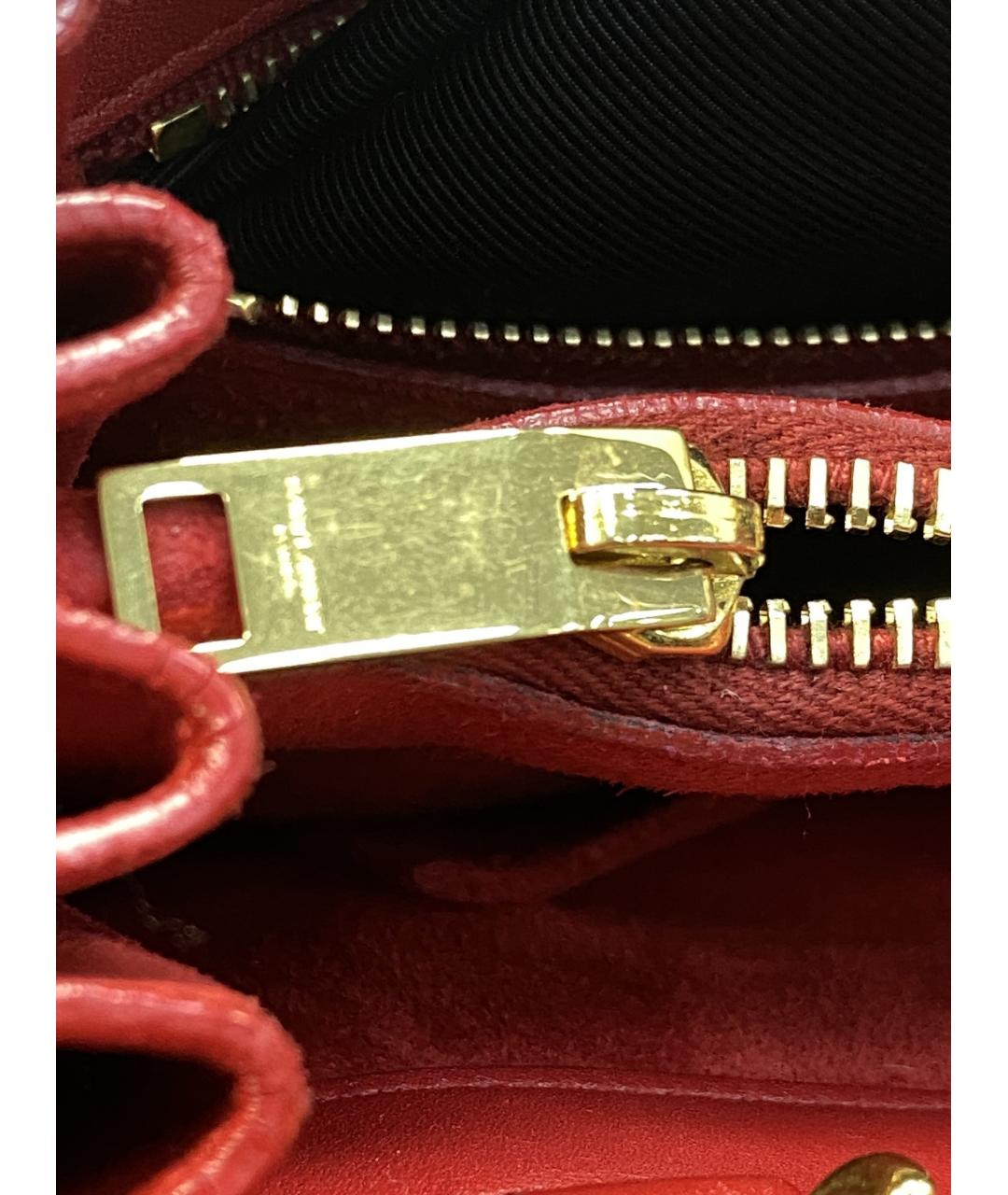 SAINT LAURENT Красная кожаная сумка через плечо, фото 9