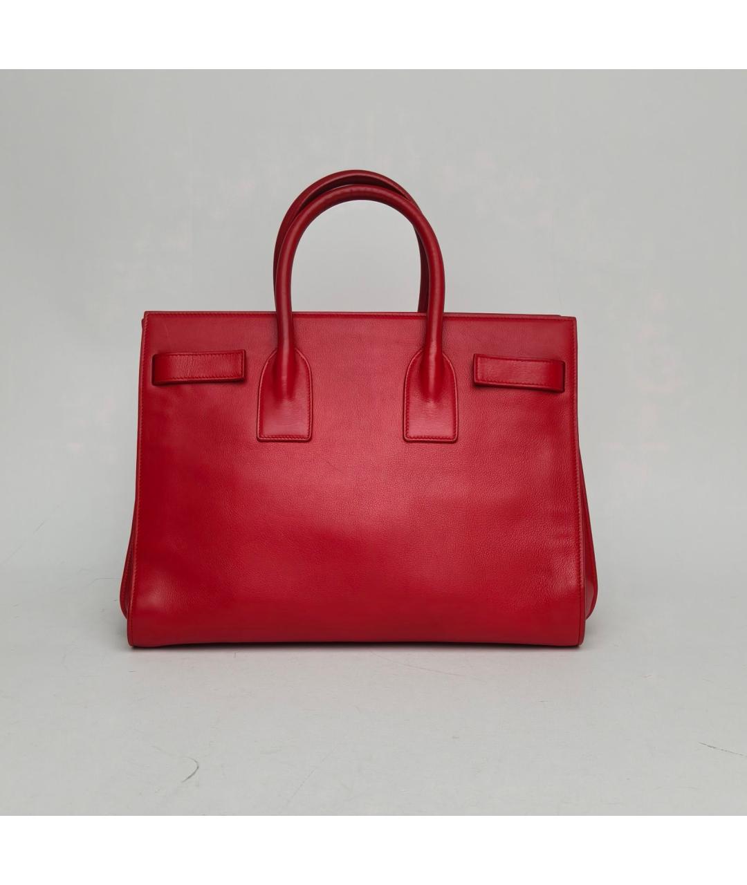 SAINT LAURENT Красная кожаная сумка через плечо, фото 4