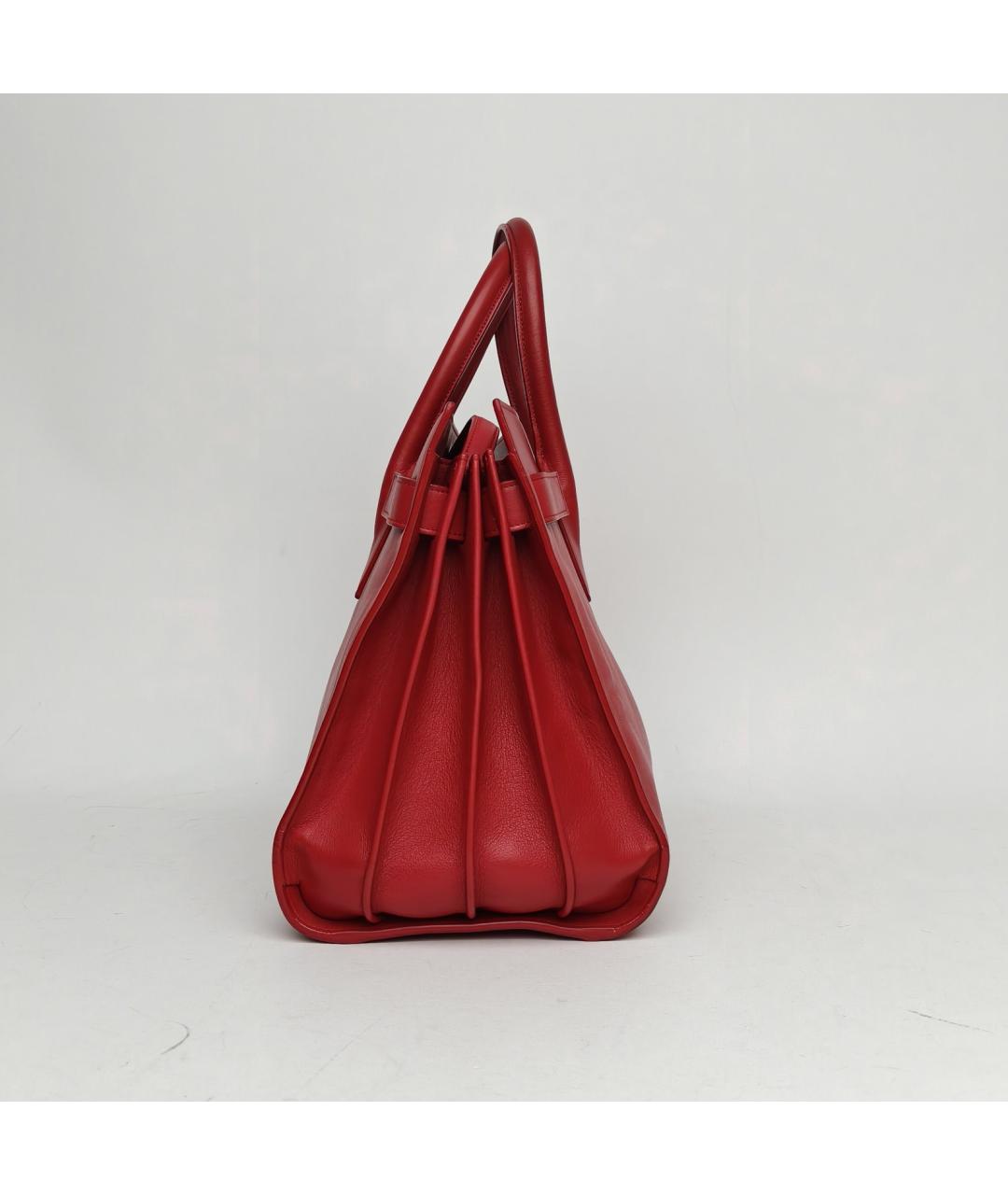 SAINT LAURENT Красная кожаная сумка через плечо, фото 5