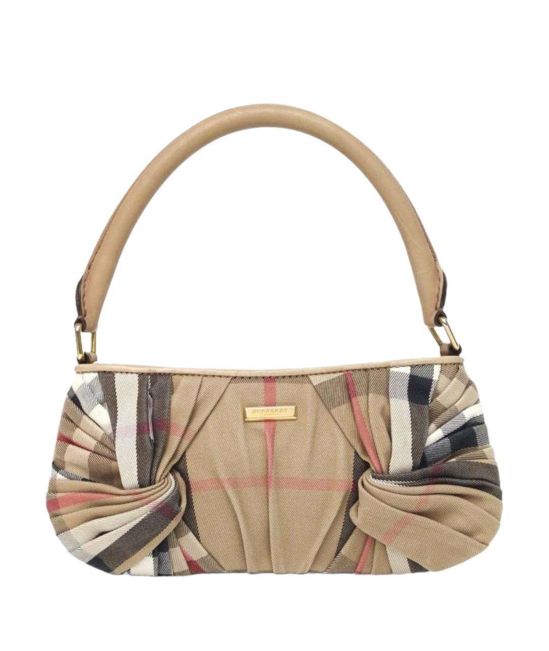 BURBERRY Бежевая тканевая сумка через плечо, фото 1