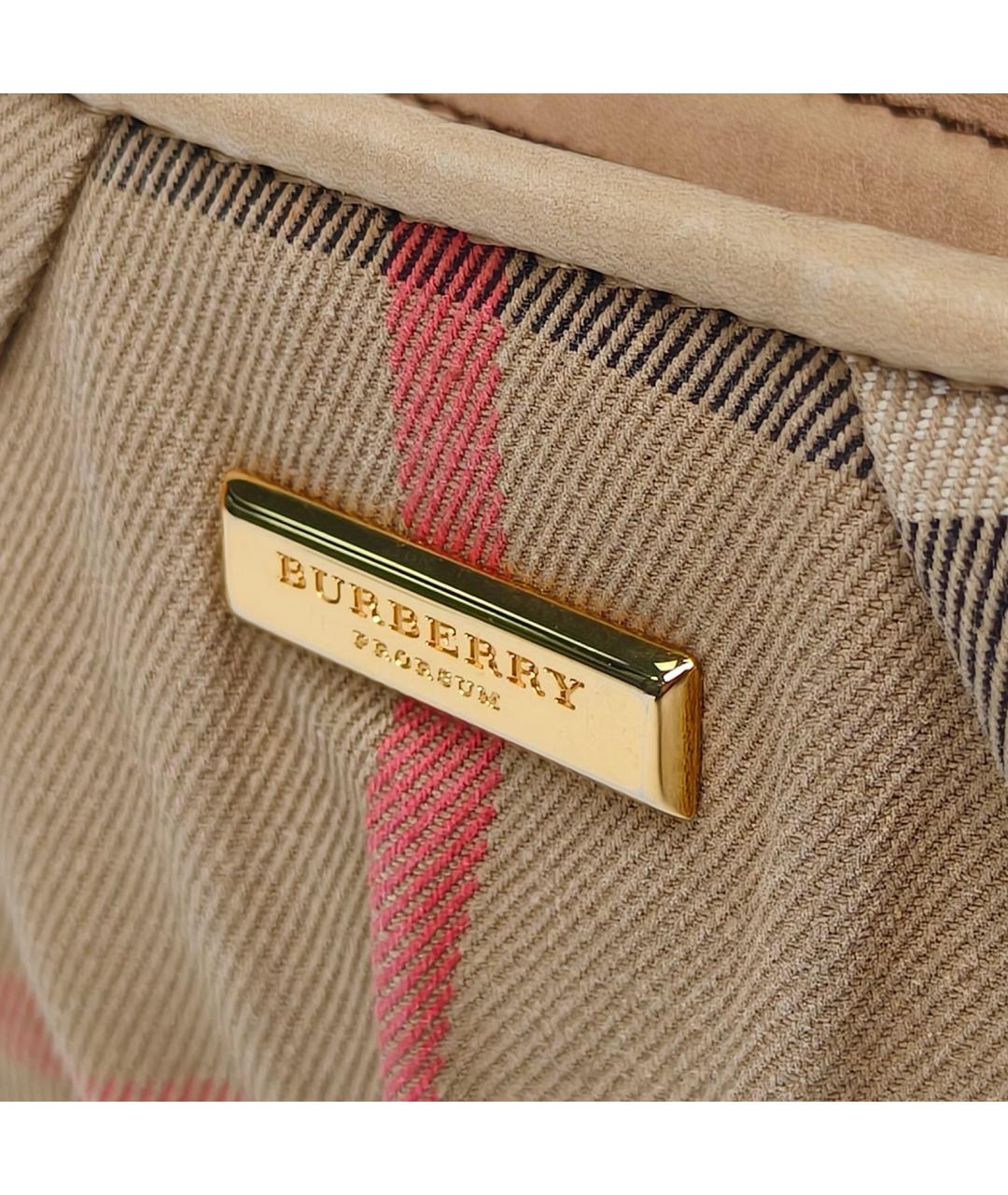 BURBERRY Бежевая тканевая сумка через плечо, фото 6