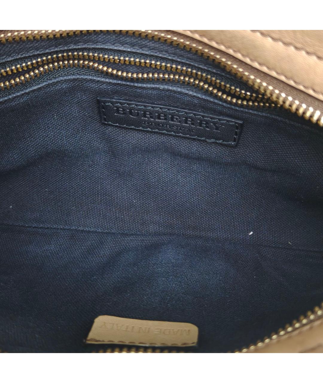 BURBERRY Бежевая тканевая сумка через плечо, фото 8