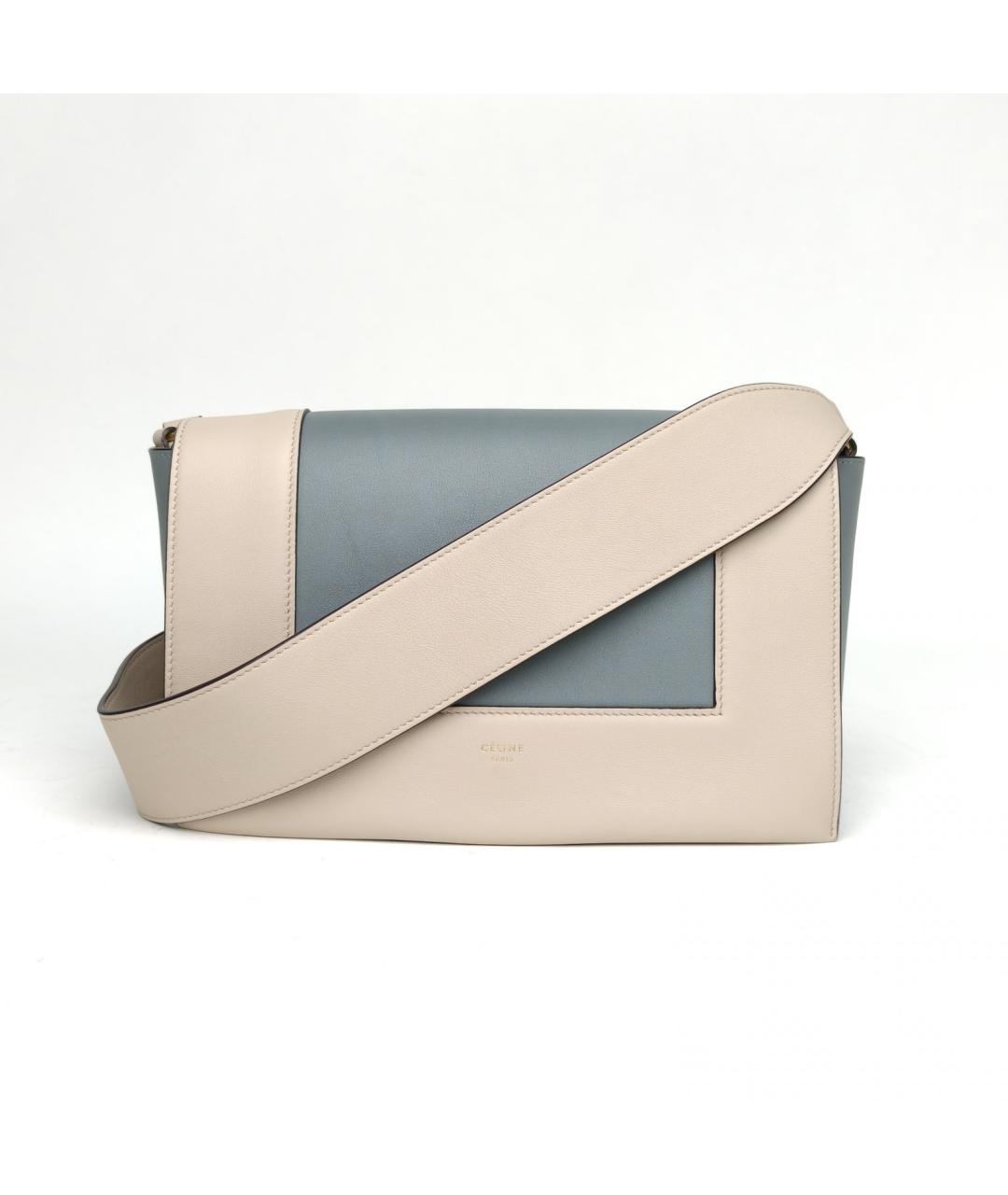 CELINE Голубая кожаная сумка через плечо, фото 2