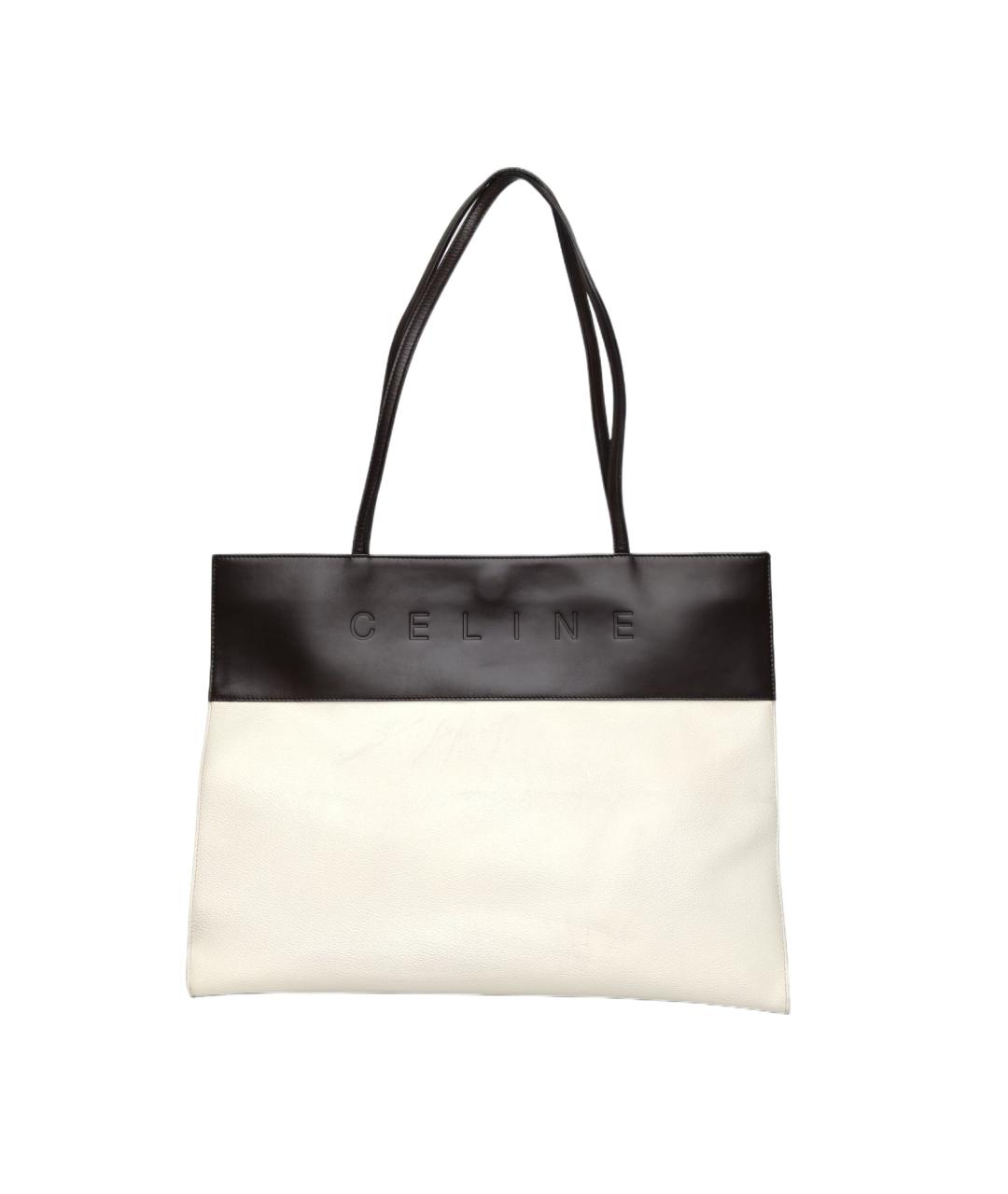 CELINE Белая кожаная сумка тоут, фото 1