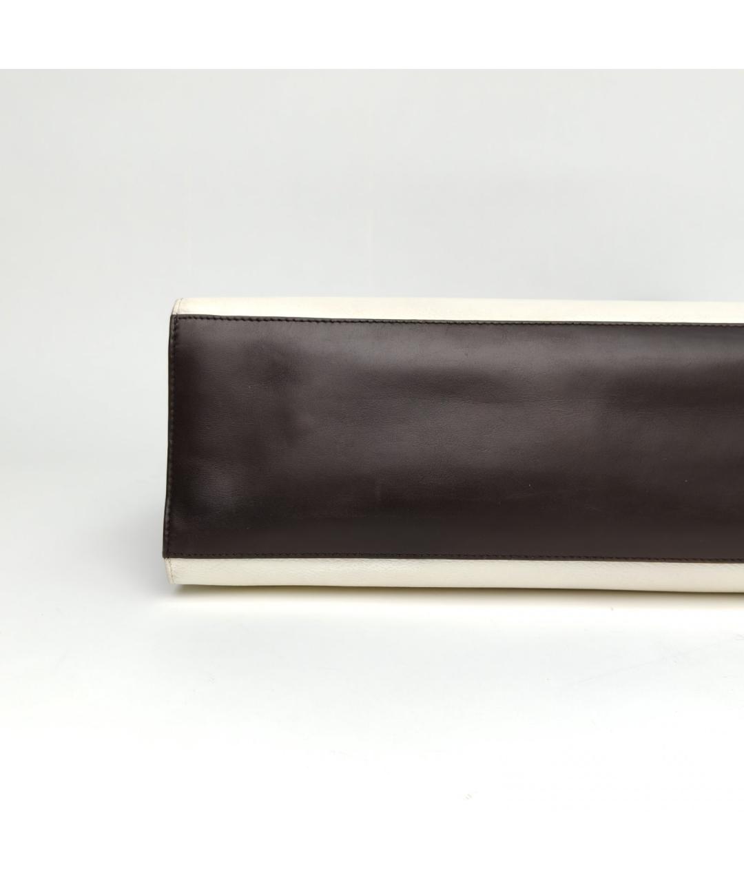 CELINE Белая кожаная сумка тоут, фото 7