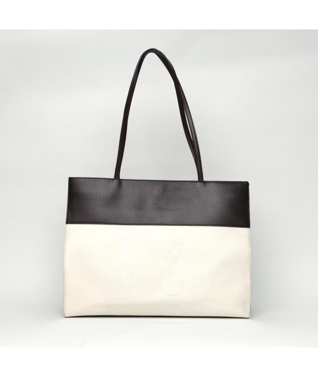 CELINE Белая кожаная сумка тоут, фото 4