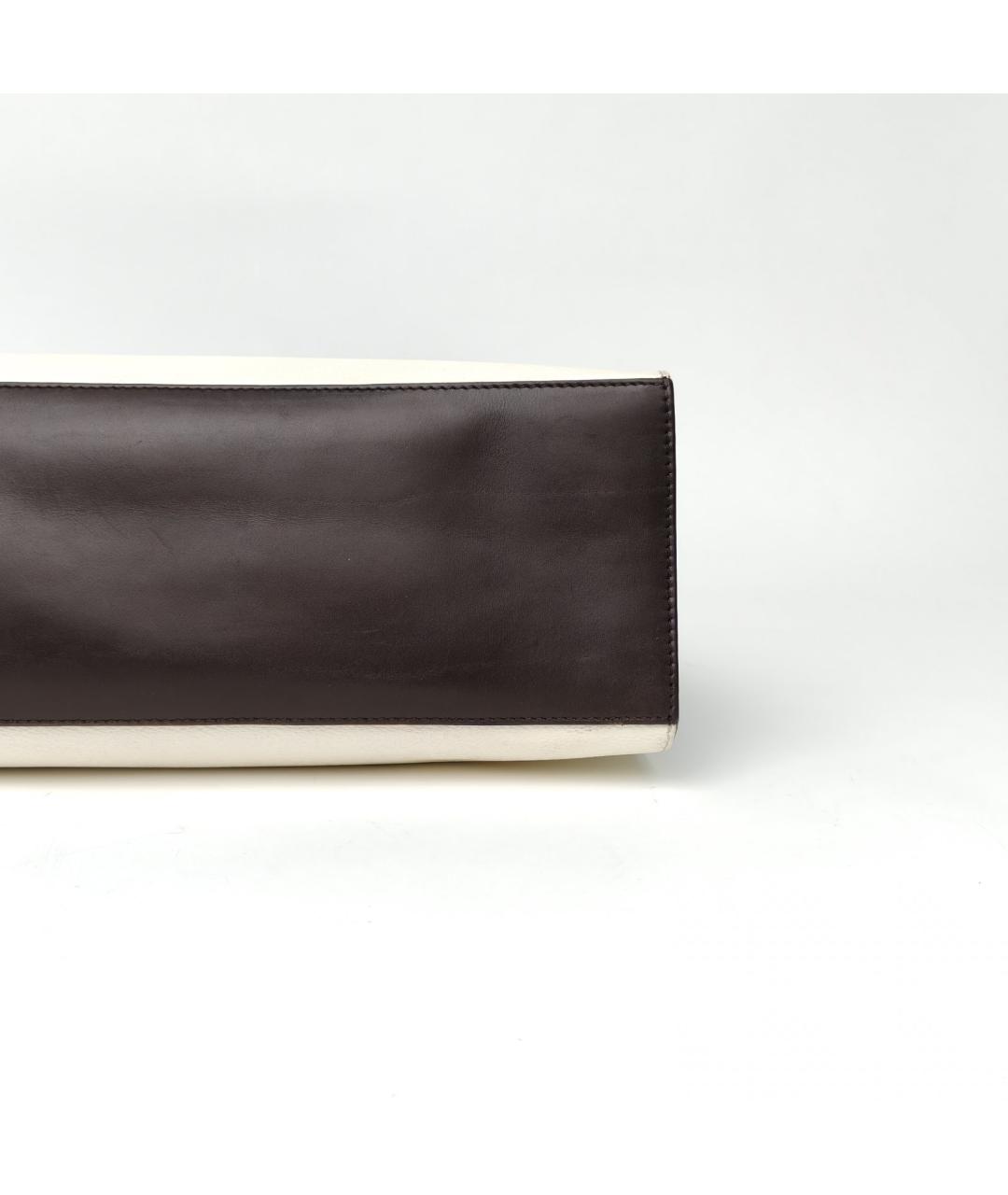 CELINE Белая кожаная сумка тоут, фото 6