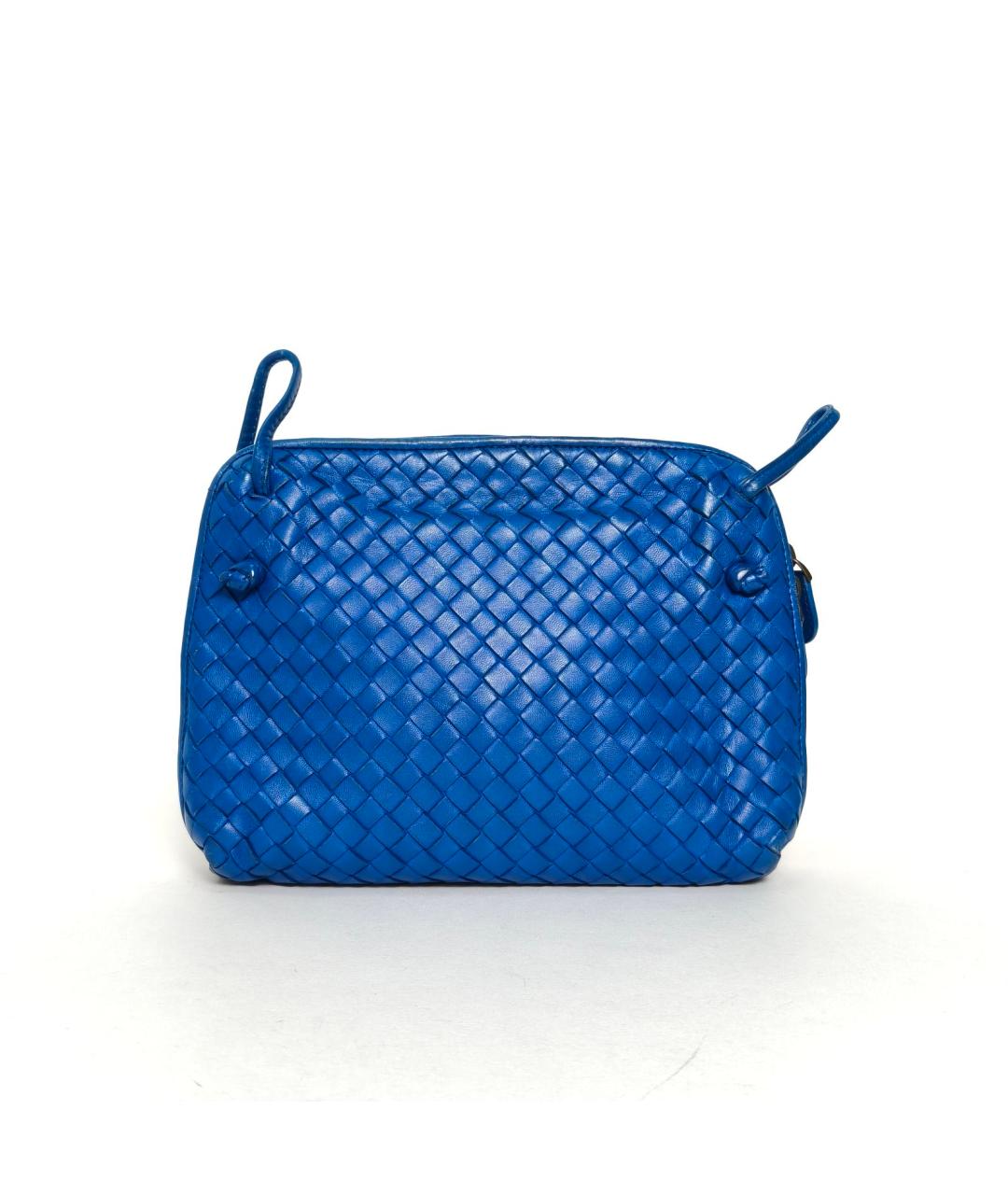 BOTTEGA VENETA Синяя кожаная сумка через плечо, фото 4