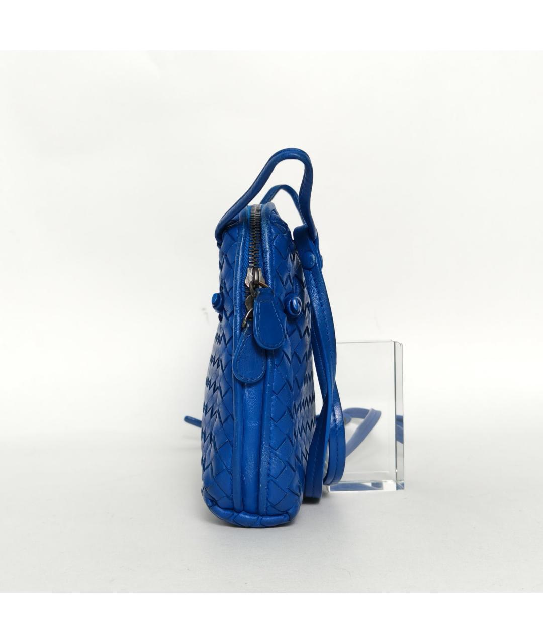 BOTTEGA VENETA Синяя кожаная сумка через плечо, фото 3