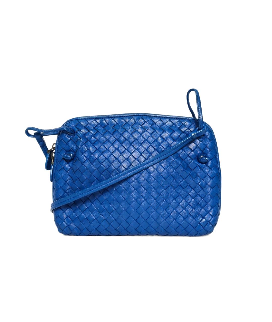 BOTTEGA VENETA Синяя кожаная сумка через плечо, фото 1