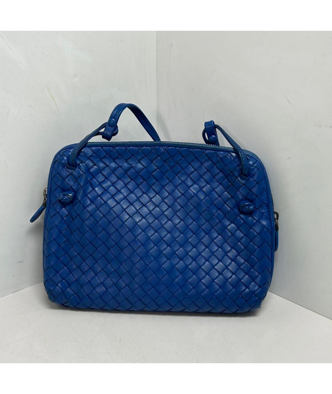 BOTTEGA VENETA Синяя кожаная сумка через плечо, фото 8