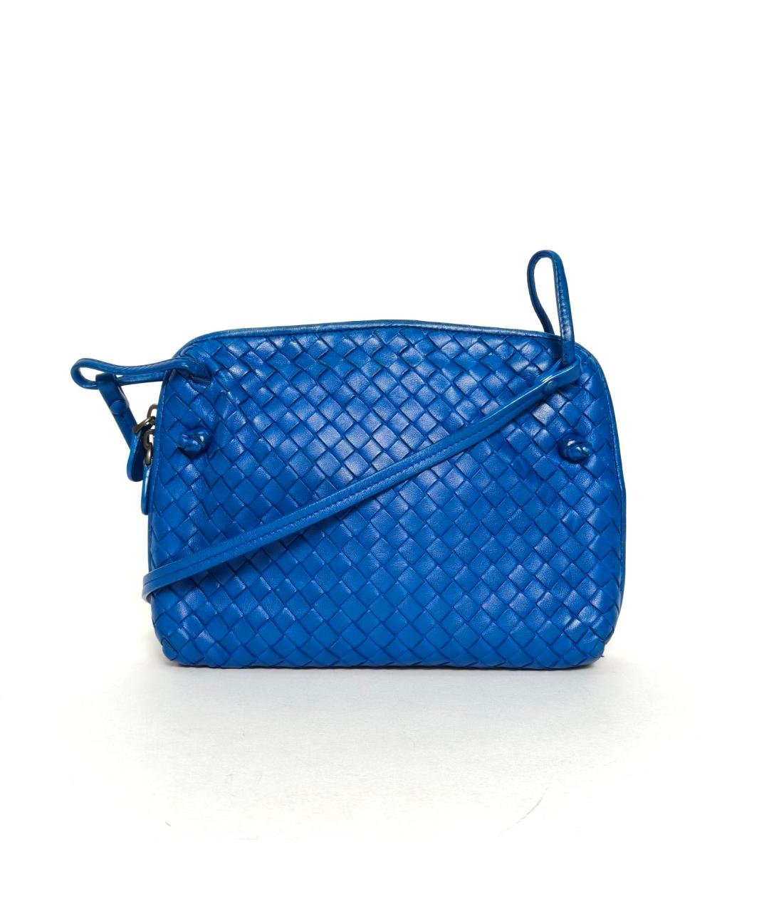 BOTTEGA VENETA Синяя кожаная сумка через плечо, фото 2