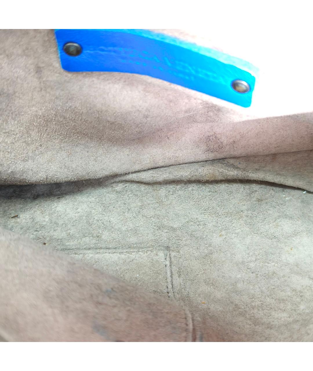 BOTTEGA VENETA Синяя кожаная сумка через плечо, фото 7