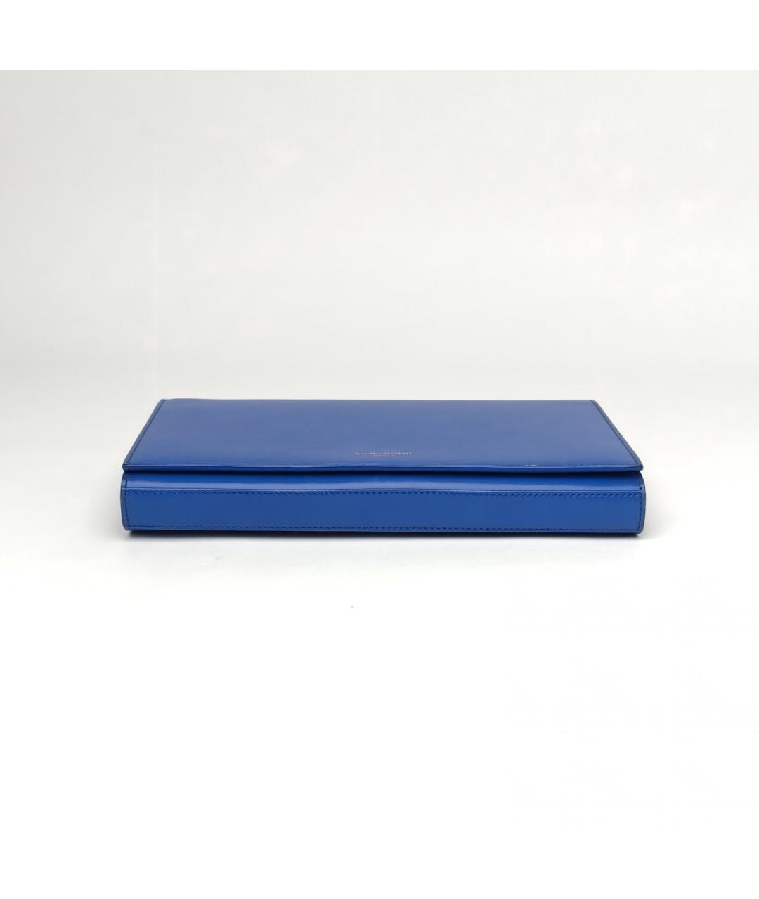 SAINT LAURENT Синяя кожаная сумка через плечо, фото 6