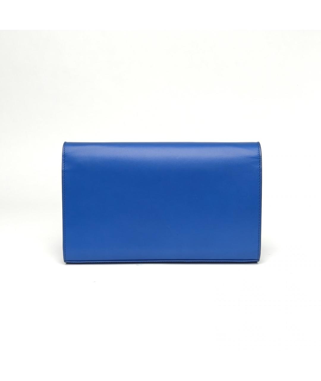 SAINT LAURENT Синяя кожаная сумка через плечо, фото 4