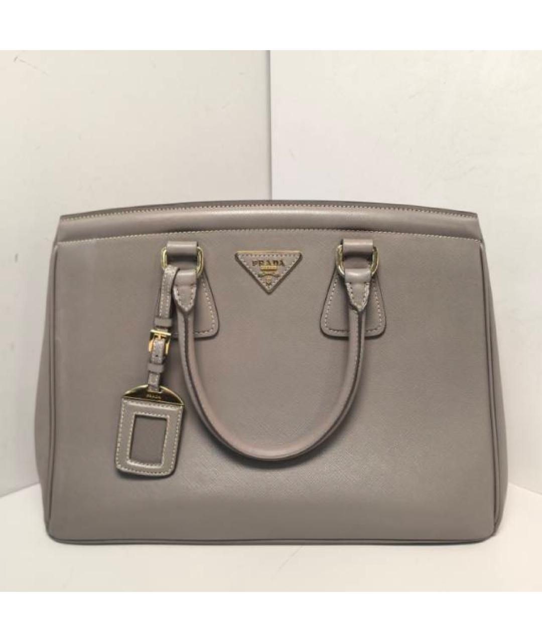 PRADA Серая кожаная сумка через плечо, фото 9