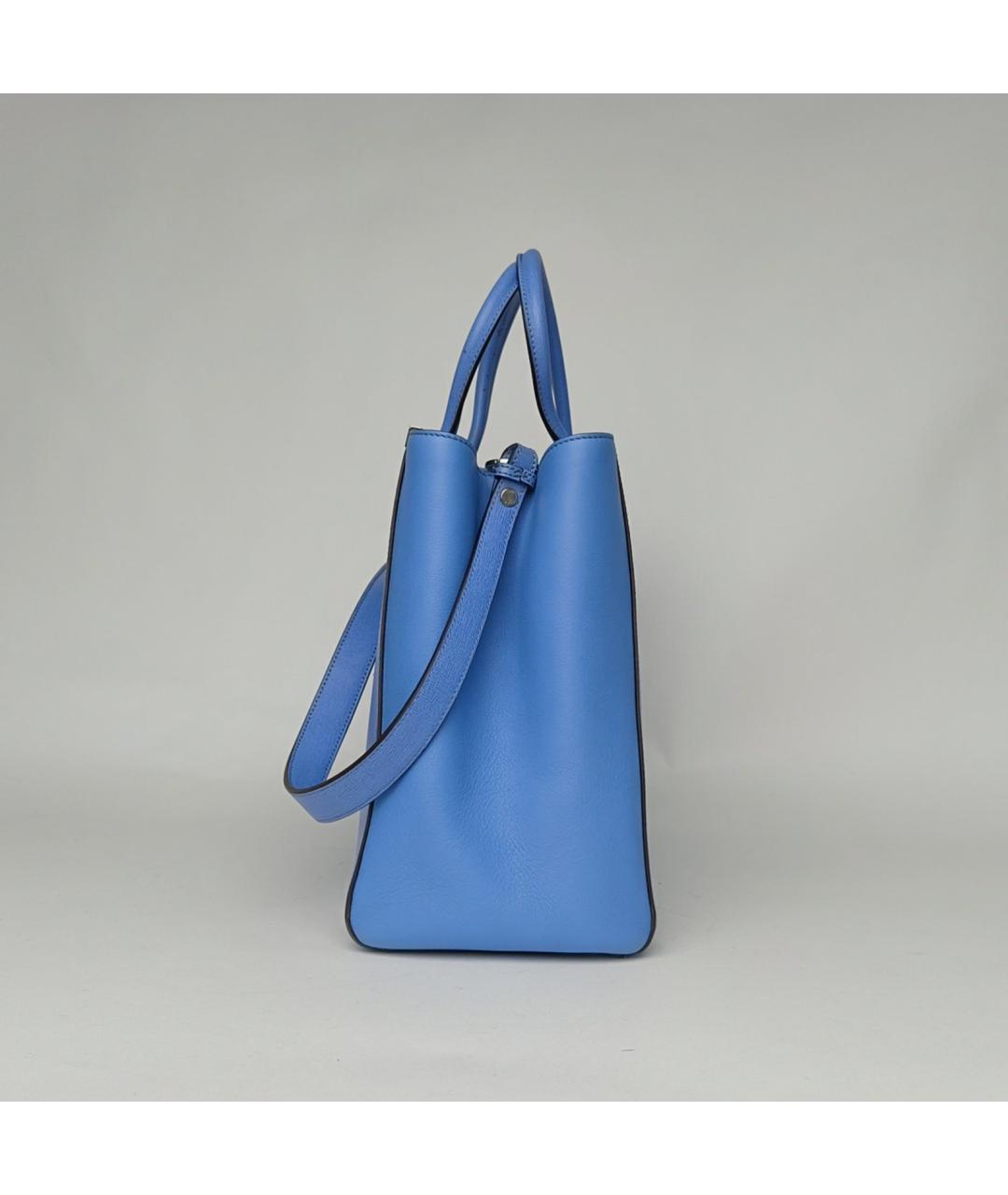 FENDI Голубая кожаная сумка с короткими ручками, фото 3