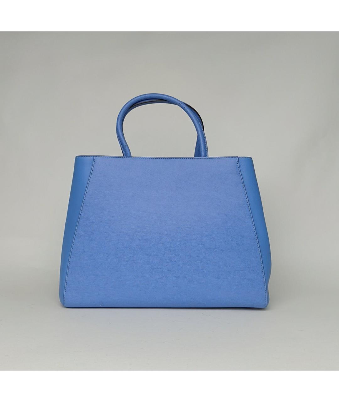 FENDI Голубая кожаная сумка с короткими ручками, фото 4