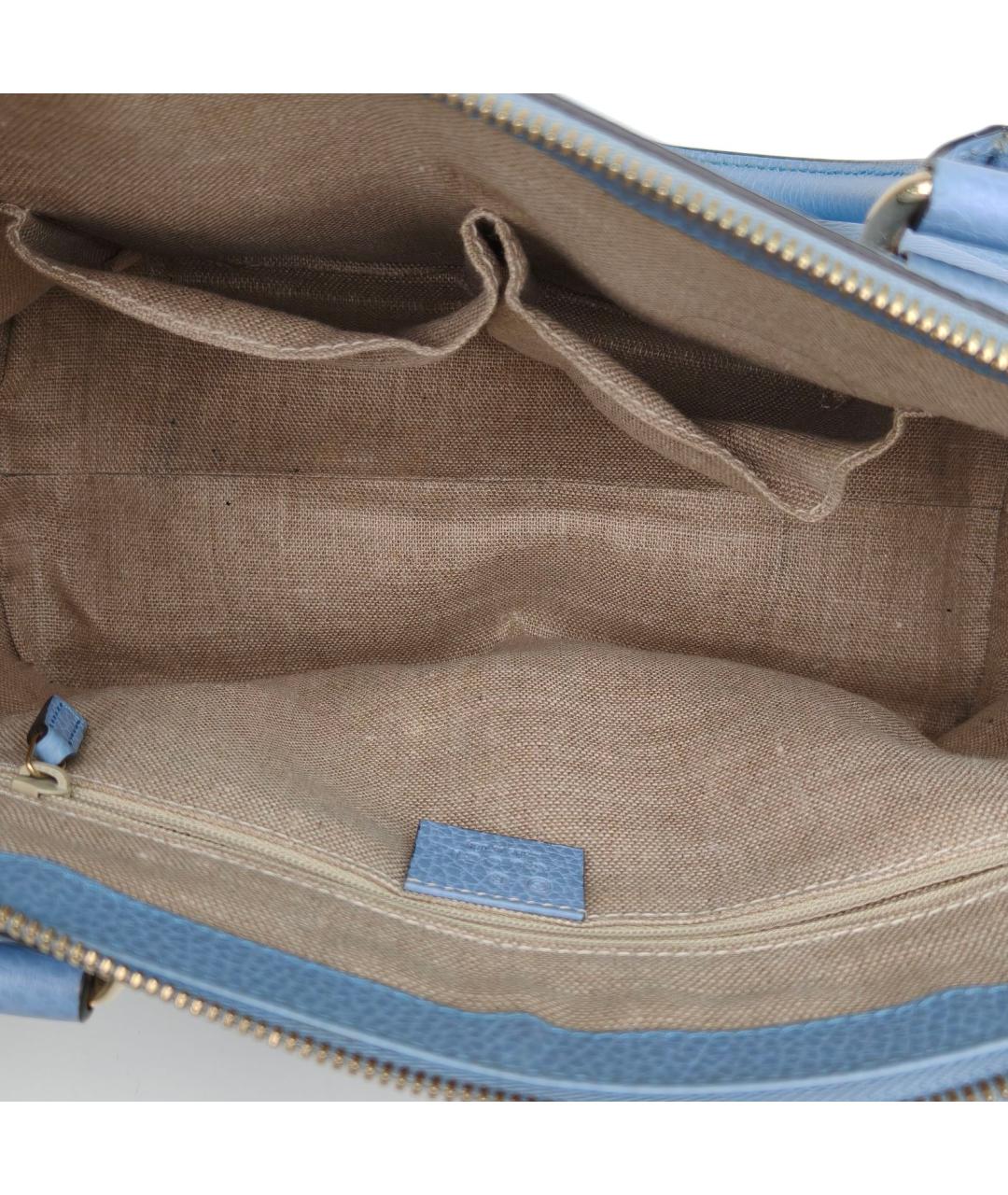 GUCCI Голубая кожаная сумка через плечо, фото 8