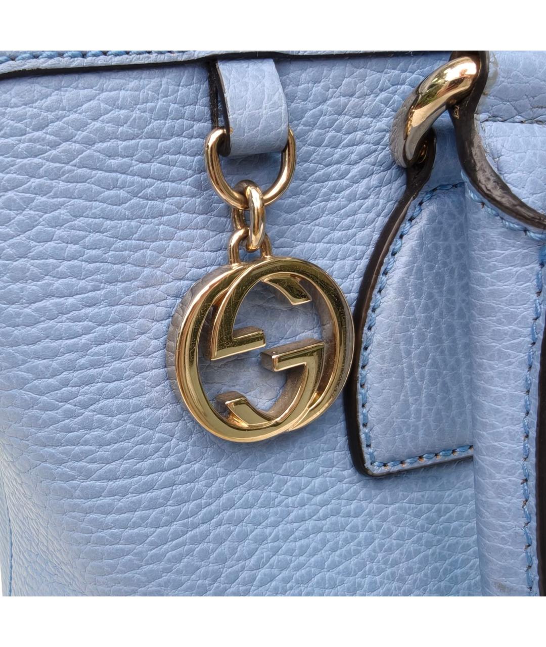 GUCCI Голубая кожаная сумка через плечо, фото 7