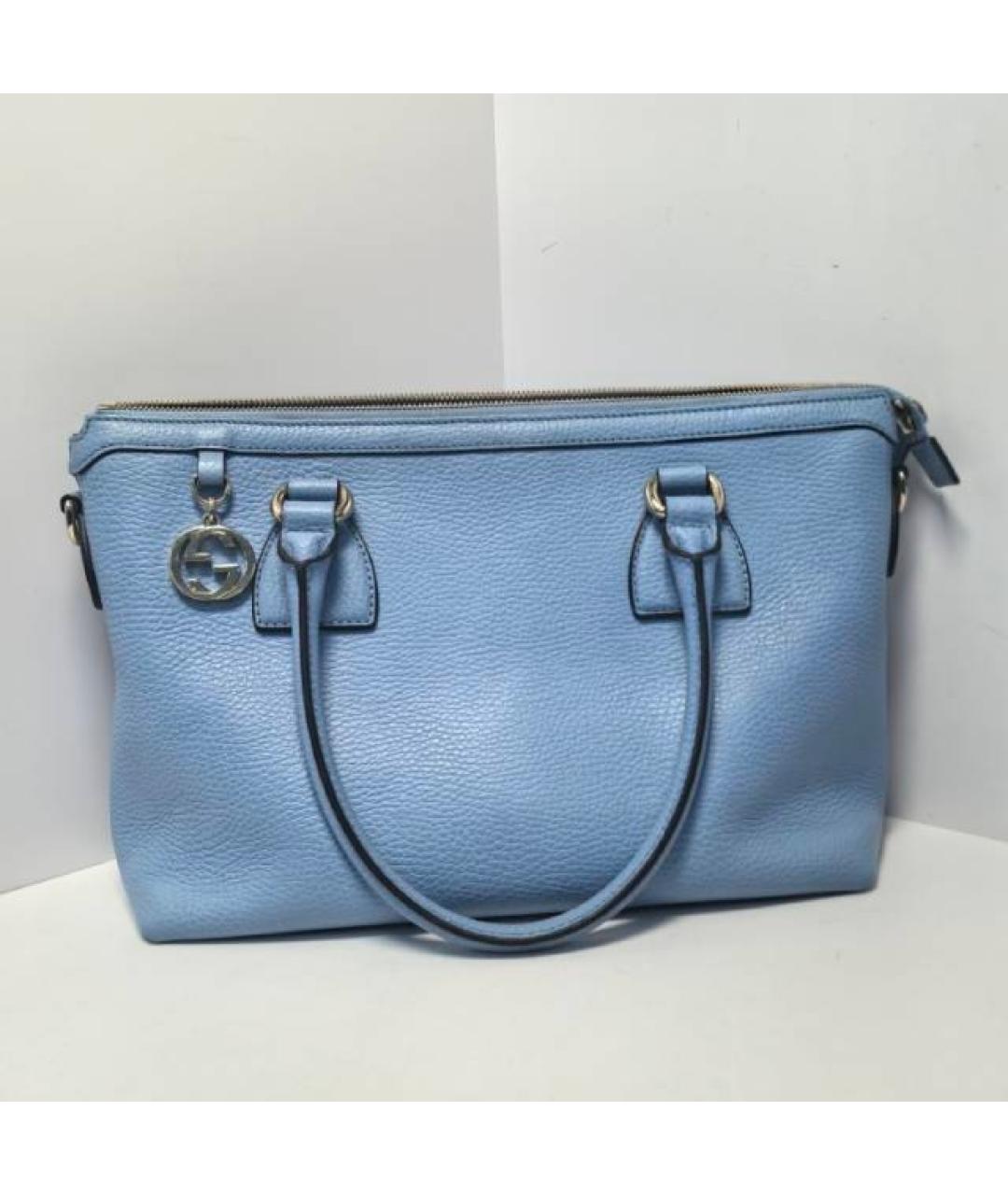 GUCCI Голубая кожаная сумка через плечо, фото 9