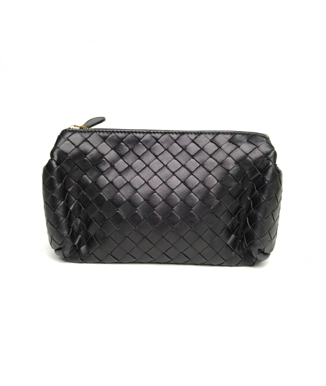 BOTTEGA VENETA Черная кожаная косметичка, фото 4